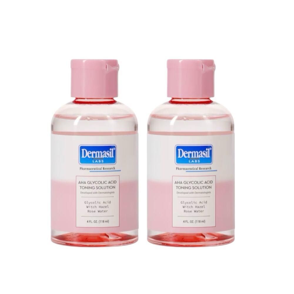 3 Pack - Dermasil Labs AHA Glycolic Acid Toning Solution W Witch Hazel & Rose